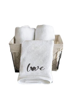 اشتري Embroidered For You (White) Luxury (Mickey Love) Personalized Hand Towel (50 x 80 Cm-Set of 1) 100% cotton, Highly Absorbent and Quick dry, Classic Hotel and Spa Quality Bath Linen-600 Gsm في الامارات