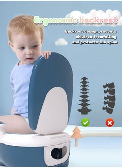 Buy Baby Potty Training Seat Blue Potty Trainer with Handle and Drawer Bowl in Saudi Arabia