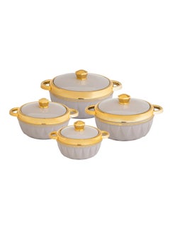 اشتري Hotpot Set of 4 pieces Inner Stainless Steel grey with gold في السعودية