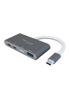 Buy USB-C 3.1 Hub 4 in1 USB Type C Adapter Dock With HDMI PD Charge For MacBook Silver/Grey in Saudi Arabia