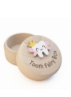 Buy Cute Carved Wooden Box, Kids Tooth Storage, Fairy Box for Boys and Girls Baby Teeth Holder, Stores Lost Shower Birthday Gift in Saudi Arabia