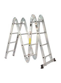 Buy Durable Wear Resistance Aluminium 4/4 Multi-Purpose Folding Ladder Silver 509 cm R-14204/4X4 in Saudi Arabia