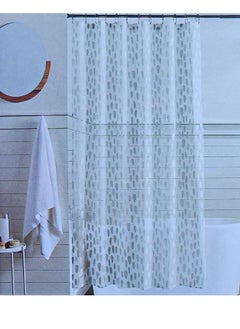 Buy Waterproof Polyester Shower Curtain With 12 Hooks 180*180CM in Egypt