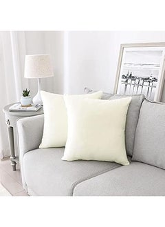 Buy Soft Thick Velvet Decorative Square Cushion Cover Set Of 2 Pcs in Egypt