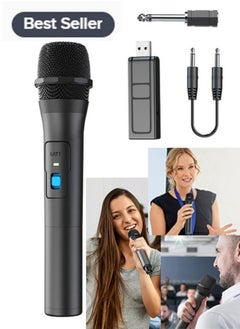 Buy Wireless Microphone, Universal Handheld Karaoke Mic Speaker, Over 110 DB Outdoor Indoor Cordless Microphone System with USB Reciver for Singing, Karaoke, Speech, Wedding, Church in Saudi Arabia