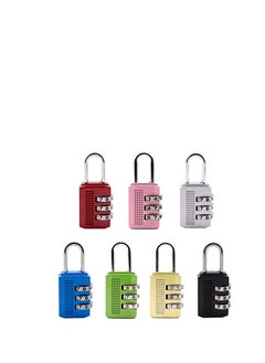 اشتري Combination Lock, Travel Bag Lock, 7 Pack, 3 Digit Combination Padlock for Traveling Toolbox School Gym Door Locker Suitcases Employee Hasp Storage في السعودية