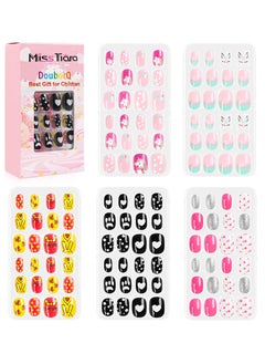 اشتري 120 Pcs Cartoon Cute Pattern Design Self Adhesive Fake Nails في الامارات