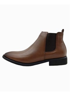 Buy Men's Solid Slip-On Boot Brown in Saudi Arabia