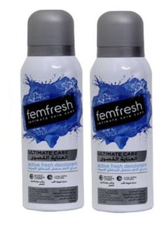 Buy 2 pieces of Spray Ultimate Care Active Fresh Deodorant 2X 125 ml in Saudi Arabia