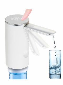 Buy Water Bottle Pump Dispenser Universal Foldable 1-5 Gallon Electric Automatic Touch Drinking Machine with USB Cable (White) in Saudi Arabia