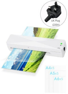 Buy Laminator Machine 9 Inch Mini Thermal and Cold Laminating Machine Rapid Warm-Up (1-2 min) , White in Saudi Arabia