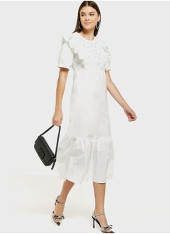 Buy Embroidered Ruffle Dress in UAE