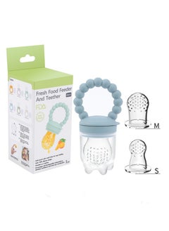 Buy Baby Fruit Food Feeder Pacifier Teether for Babies Milk Frozen Set 2in1 Teether Toy Made of Soft Silicone Feeder for Infant Safely Self Feeding BPA-Free in Saudi Arabia