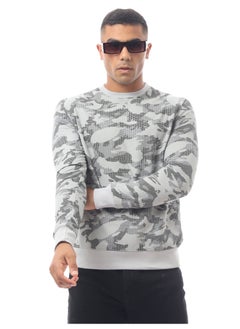 Buy Grey Patterned Slip On Cotton Sweat Shirt in Egypt