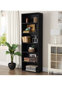 Buy Bookshelves and Bookcases Floor Standing 6 Tier Display Storage Shelves 180cm Tall Bookcase Home Decor Furniture for Home Office, Living Room, Bed Room in Saudi Arabia