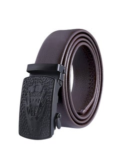 Buy 125CM Creative Casual Versatile Wear Resistant Leather Automatic Buckle Belt in UAE