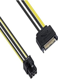 اشتري POPPSTAR 1 x 20 cm graphics card power cable (15 pin connector SATA female to PCIe 6 pin male), adapter cable for graphics card في مصر