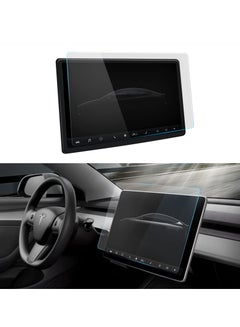 Buy Tempered Glass Matte Screen Protector Compatible with Tesla Model 3 / Model Y, Center Control Touch Screen Car Navigation Tempered Glass Accessories Anti Glare Anti Fingerprint in UAE