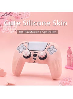 Buy PS5 Controller Protective Cover Pink with 2 Kitty Paw Thumb Grip Caps in Saudi Arabia