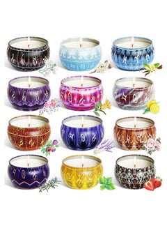 Buy Scented Candles Gifts Set,12 Constellations Soy Wax Jar Candles Set,Candles for Home Scented with Portable Travel in UAE