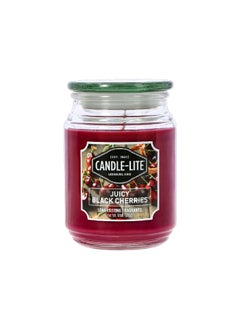 Buy Juicy Black Cherries Long-Lasting Fragrance Scented Jar Candle Pink 510 g 3297565 in Saudi Arabia