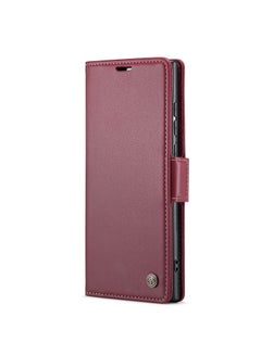 Buy Flip Wallet Case For Samsung Galaxy S24 Ultra, [RFID Blocking] PU Leather Wallet Flip Folio Case with Card Holder Kickstand Shockproof Phone Cover (Red) in Egypt