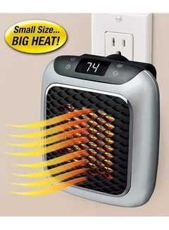 اشتري 800W Portable Ceramic Plug In Heater, Low Energy Mini Electric Fan Heater For Home Office Travel,Adjustable thermostat,Remote Control,Timer,LED Display, Heat Setting,Fast Heating Room Heater في الامارات