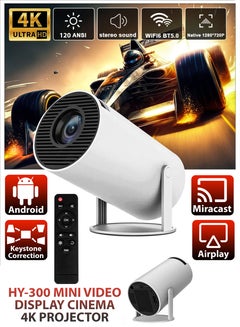 Buy 120ANSI Lumens HD Smart Projector Android 11 Portable Mini Cinema 130 Inches Screen Display Lamp 4K Home Movie Theater Gaming Video Presentations 180 Degree Rotating Screen Mobile Phone Projection in UAE