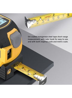 اشتري 3in1 Laser Rangefinder 5m Tape Measure Ruler LCD Display with Backlight Distance Meter Building Measurement Device Area Volumes Surveying Equipment في السعودية