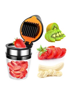 اشتري Fruit Slicer, Strawberry Slicer, Banana Slicer, Kiwi Cutter, Heavy Duty Stainless Steel Strawberry Egg Slicer, Quickly Making Fruit Vegetable Salad, for Soft Fruit, Corrosion-Resistant (1Pack ) في السعودية