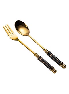 Buy Vintage Marble Design Stainless Steel Spoon and Fork Exquisite Cutlery Set,Easy to Clean and Store in Egypt