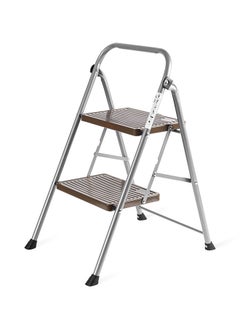 Buy 2-Step Steel Ladder, Silver & Brown in UAE