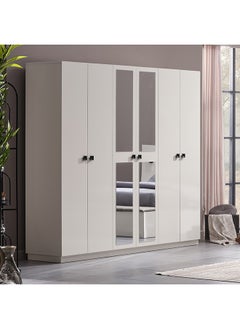 Buy Soho 6-Door Wardrobe with 2 Mirrors 55x210x220 cm in Saudi Arabia