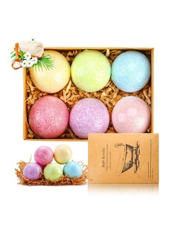 Buy 6-Piece Bath Bomb Gift Set, Natural Organic Carbonated Bath Salts in UAE