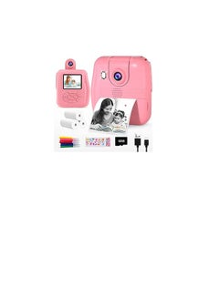 Buy Kids Camera Instant Print - 1080P HD 0 Ink Instant Print Photo - Birthday Gifts for Age 3-8 Girls Boys - Portable Toy with 3 Rolls Photo Paper, 5 Color Pens, 32GB Card - Pink in Egypt