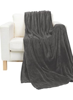 اشتري COMFY SUPER SOFT FLANNEL THROW/BLANKET GREY في الامارات