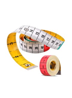 Buy Soft Tape Measure for Body Measuring 150 cm, Body Fabric Sewing Tailor Cloth Knitting Home Craft Measurements with Snap Button Closure, Dual Sided in UAE