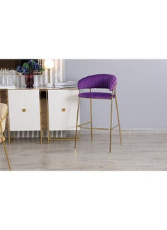 Buy Viedma Bar Chair Purple/Gold in UAE