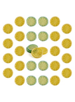 اشتري Highly realistic home party decorative model of artificial lemon slice fruit (20 yellow +10 green) في السعودية