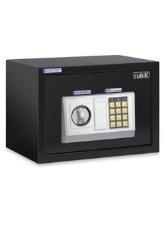 Buy Digital Safe Box with Key and Password, A4 Document Size Safety Deposit Box For Home Office Shop (25x35x25cm) Black in UAE