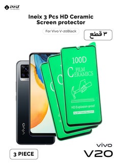 Buy 3 Pcs HD Ceramic Screen Protector For VIVO V20 - Clear/Black in Saudi Arabia