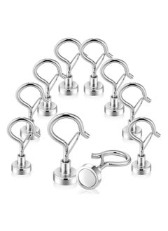 Buy Magnetic Hooks with Snap, 25lbs Heavy Duty Magnets with Hook for Refrigerator, Strong Cruise Hook for Hanging, Magnetic Hanger for Cabin, Grill, Wreath, Kitchen, Office, Pack of 10 in Saudi Arabia