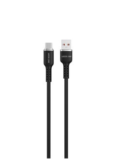 Buy USB-A TO USB-C Silicone Cable / 15W Current / High Transfer Speed / Secure & Safe / Charge & Sync / 10,000 Bends / Wide Compatible / Long Length Cable - Black in UAE