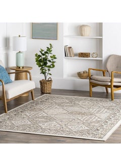 Buy Becca Traditional Tiled Area Rug 3' X 5' Beige in UAE