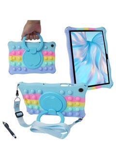 Buy Kids Case for Samsung Galaxy Tab A9 8.7 Inch 2023, Portable Handle Stand, Kids Friendly Soft Silicone Adjustable Stand Shockproof Cover for Samsung Tab A9 Tablet (Colorful-blue) in Saudi Arabia