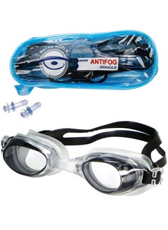 Buy DZ-1600 Anti-Fog Swimming Goggle with Ear Plugs, Black in Egypt