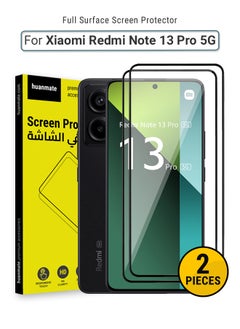 Buy 2 Pieces Xiaomi Redmi Note 13 Pro 5G Screen Protector – Premium Edge to Edge Tempered Glass, High Transparency, Delicate Touch, Anti-Explosion, Smooth Arc Edges, Easy Installation in Saudi Arabia