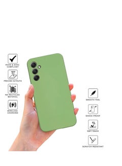 Buy Soft Camera Protection Silicone Case with Microfiber Lining For Samsung Galaxy A34 5G (Mint Green) in Egypt