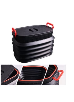 Buy Folding Water Bucket with Lid, Collapsible Wash Bin, Multifunction Bucket for Camping Hiking, Outdoor Special Car Retractable Fishing Folding Bucket, Portable Cleaning Bucket, 18L, Black in UAE