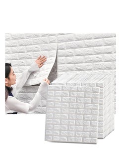 Buy 3D wall sticker printed in the shape of black and white bricks, 70x77x0.6cm in Egypt